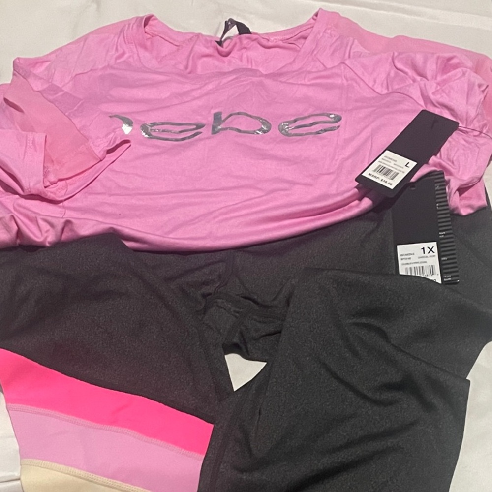 Bebe Pink and Black Activewear Ensemble..way cute ..